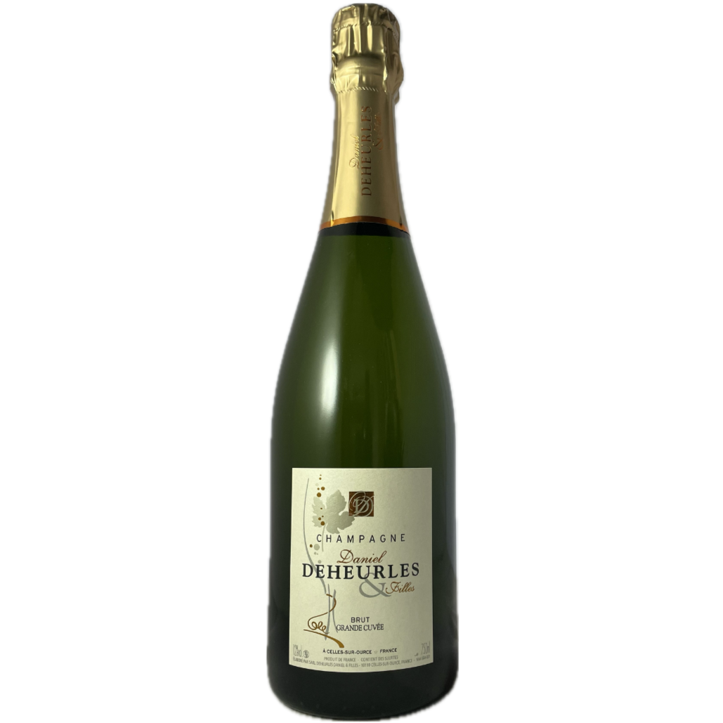 1 flaske champagne på hvid baggrund, Champagne Deheurles, Grande Cuvée