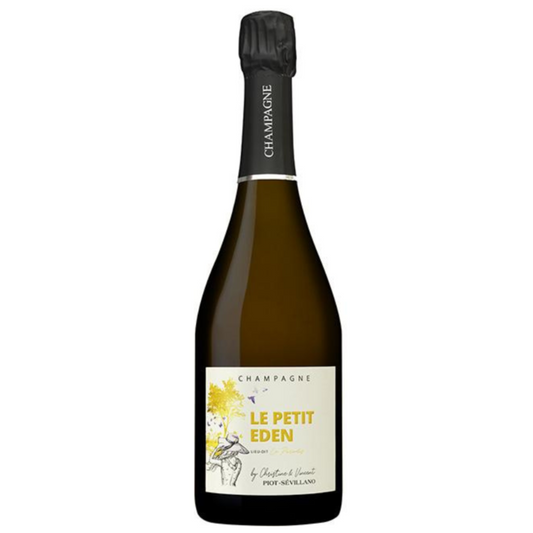 Champagne flaske på hvid baggrund, Champagne Piot-Sévillano, Le Petit Eden