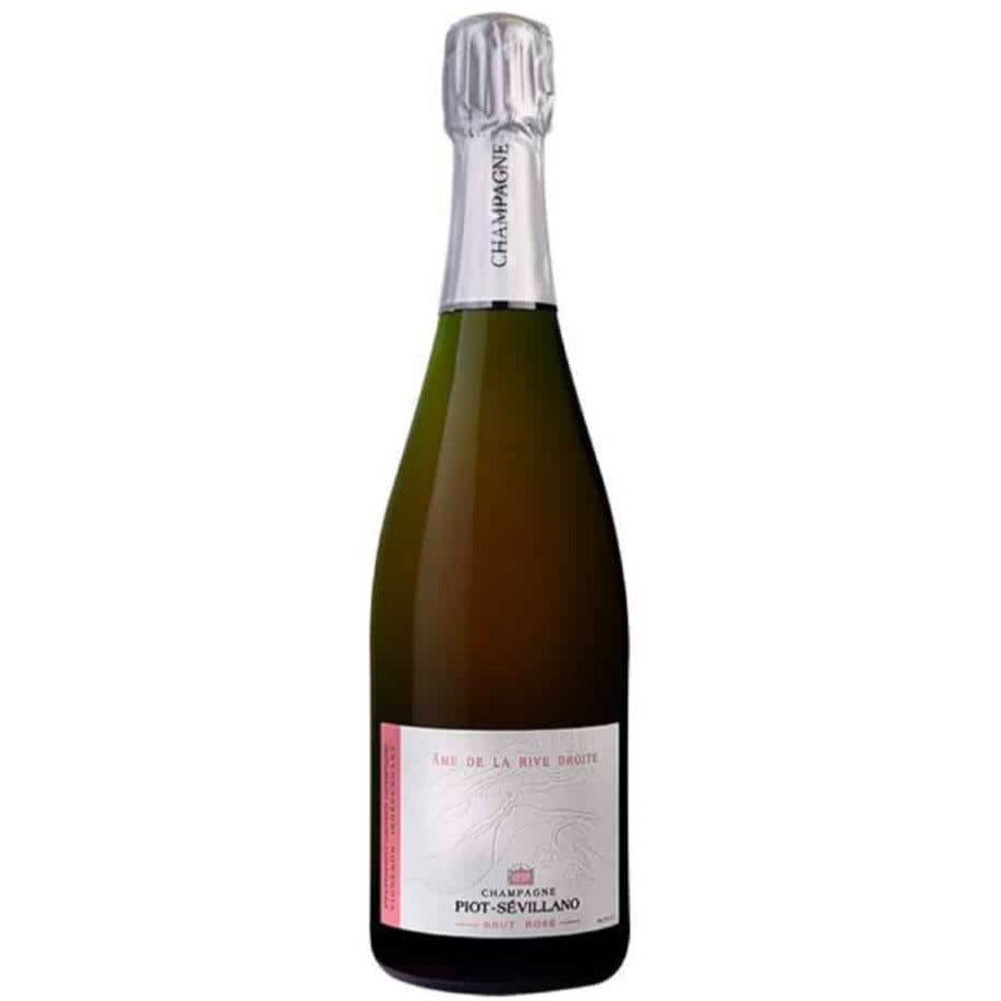 Champagne flaske på hvid baggrund, Champagne Piot-Sévillano, Âme de la Rive Droite, Brut Rosé