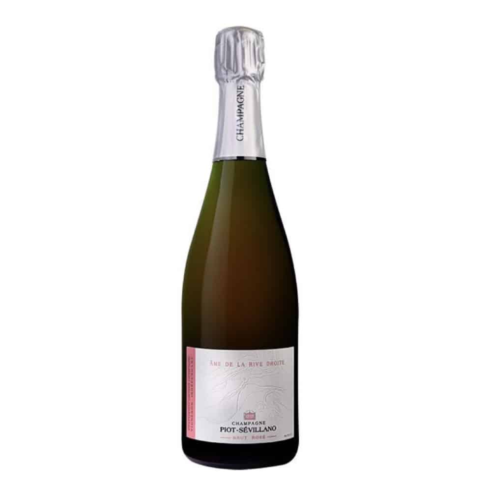 Champagne flaske på hvid baggrund, Champagne Piot-Sévillano, Âme de la Rive Droite, Brut Rosé