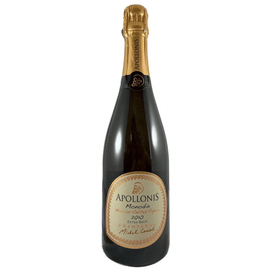 1 flaske champagne på hvid baggrund, Champagne Apollonis Millésime 2010