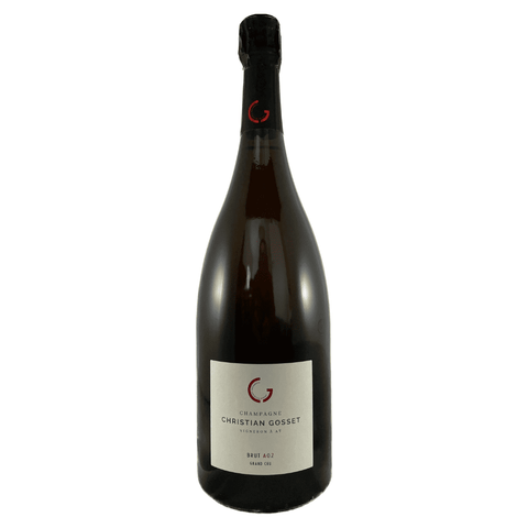 Champagneflaske på hvid baggrund, Champagne Christian Gosset Brut  A02, Grand Cru