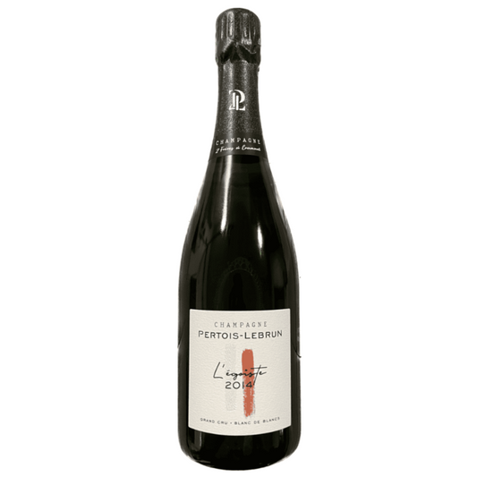 Champagne flaske på hvid baggrund, Champagne Pertois-Lebrun, L'egoïste 2014, Grand Cru, årgangschampagne