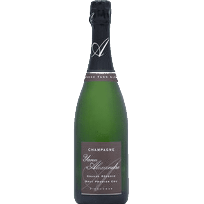 Champagne flaske, brun etikette, Champagne Yann Alexandre, Grand Reserve, Brut Premier Cru,