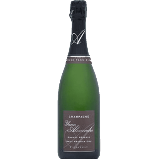 Champagne flaske, brun etikette, Champagne Yann Alexandre, Grand Reserve, Brut Premier Cru,