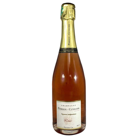 1 flaske rosé champagne fra Champagne Pierson-Cuvelier, Rosé, Premier Cru, hvid baggrund