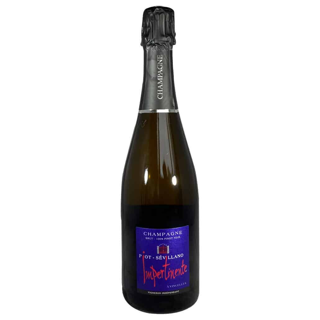 Champagne flaske på hvid baggrund, Champagne Piot-Sévillano, Impertinente, 100% Pinot Noir, Brut