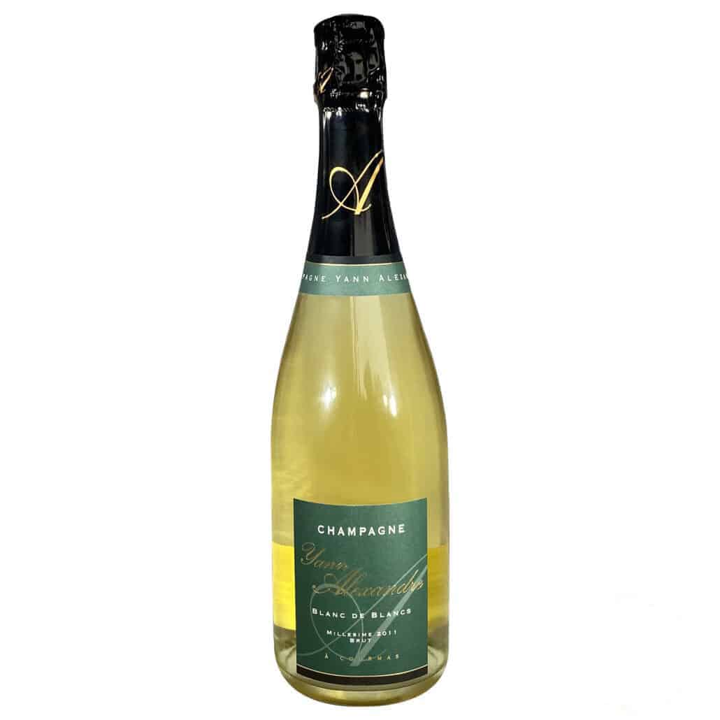 Champagne flaske på hvid baggrund, Champagne Yann Alexandre, Blanc de  Blancs, Millésime 2011, årgangschampagne, brut